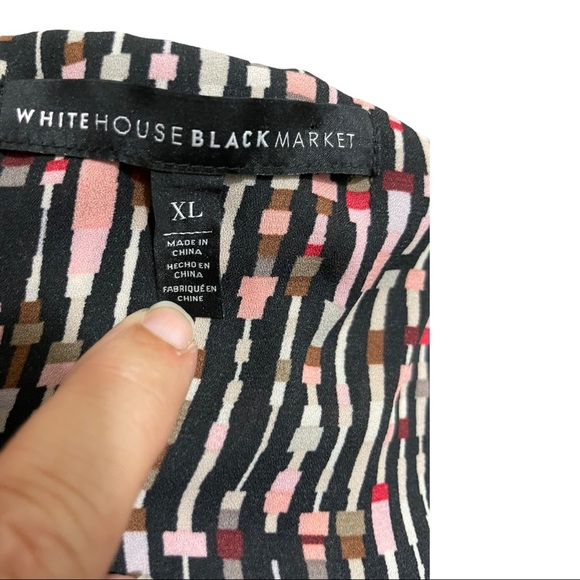 White House black market blouse v-neck sleeveless geometric pattern X-Large - Picture 9 of 9